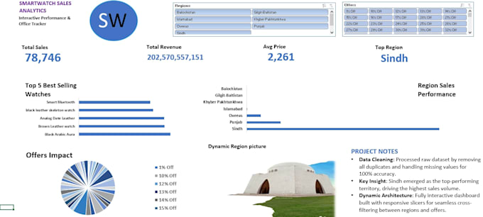 design interactive excel dashboard and analytics