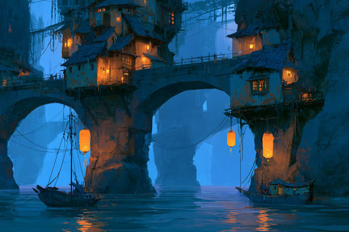 draw stylized environment art and 2d backgrounds