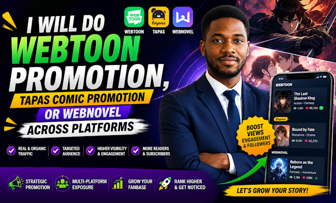 do webtoon promotion, tapas comic promotion or webnovel across platforms