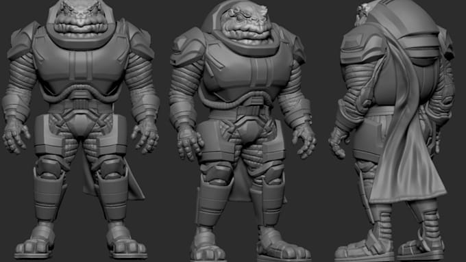 sculpt 3d character, creature, and 3d model for printing in zbrush