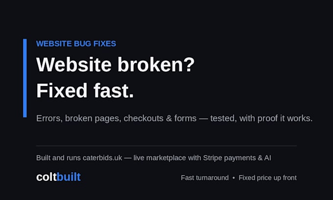 fix your website bugs, errors and broken pages fast