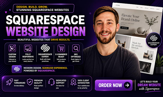 design and build a custom squarespace website