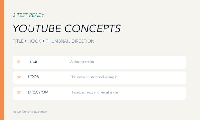 create youtube titles hooks and thumbnail concepts to test