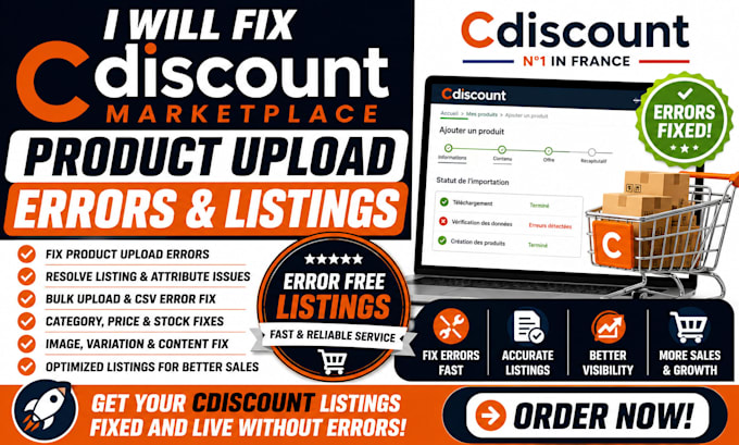 fix error and list your product on cdiscount marketplace product upload