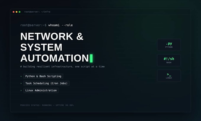 automate network and system tasks using python and bash