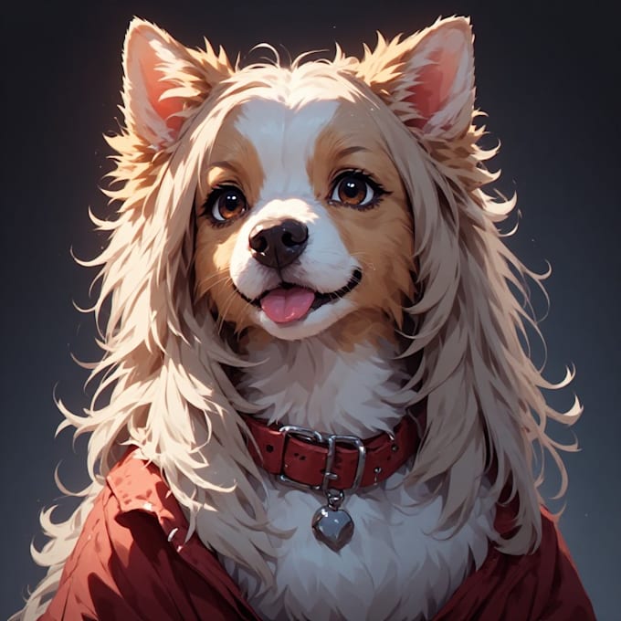 draw a pet digital portrait art from photo