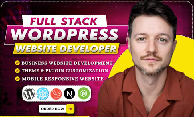 do custom wordpress business website redesign wordpress full stack web developer