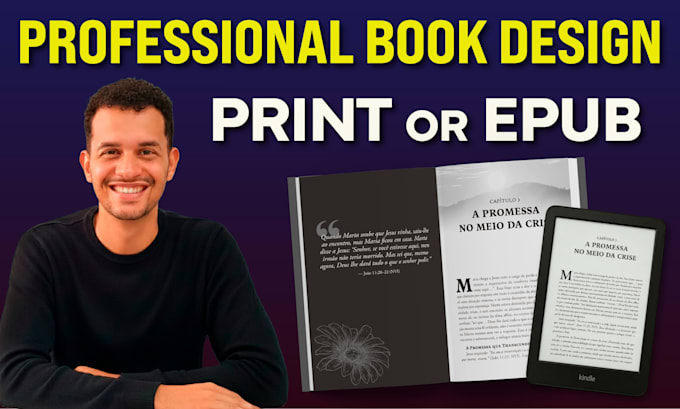 design a professional book layout for print or kindle ebook format
