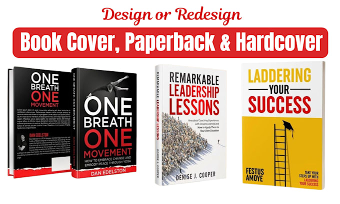 design redesign self help ebook front cover, dust jacket, paperback for KDP