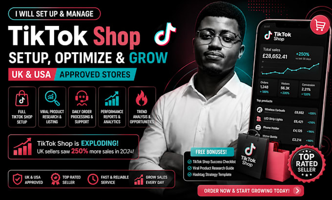 setup and manage USA UK tiktok shop store