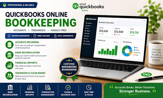 do quick books online, bank reconciliation and data entry