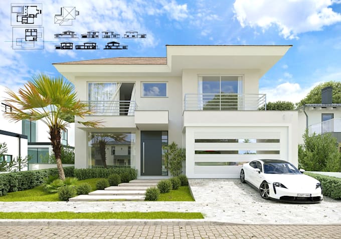 do autocad 2d architectural floor plan roof elevation mep hvac 3d home rendering