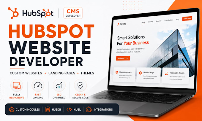 develop hubspot webiste or landing page, setup hubspot blog