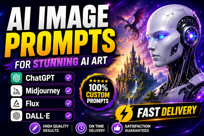 write ai image prompts for chatgpt, midjourney and flux