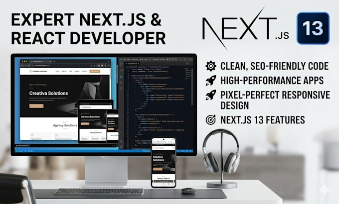 develop responsive modern business website using next js