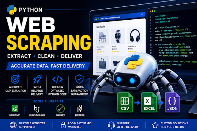 do python web scraping data extraction and automation using selenium