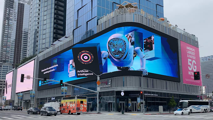 create anamorphic billboard animation for led wall, led screen and stage show