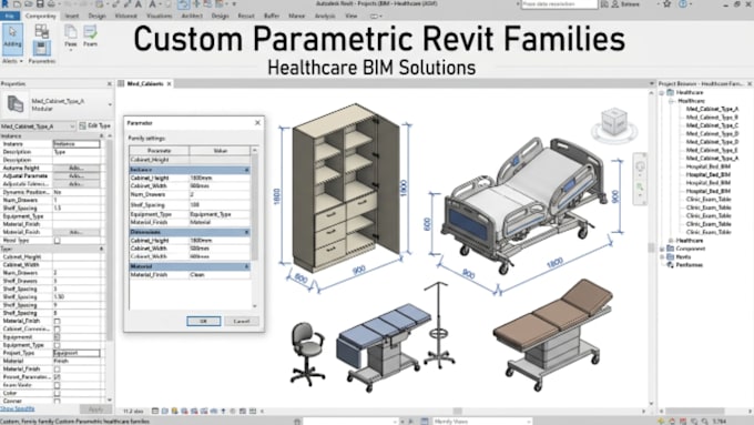 create custom parametric revit families for healthcare