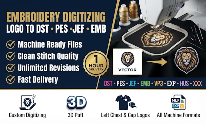 convert logo to embroidery digitizing dst pes jef emb