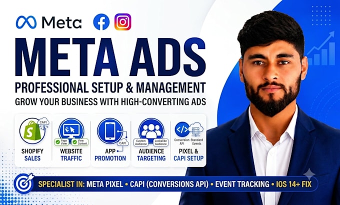setup and manage facebook ads, conversion with fb pixel