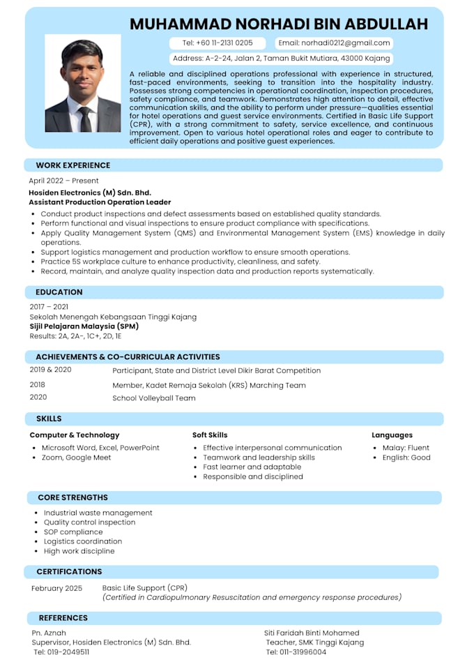 design a professional, ats friendly resume and CV