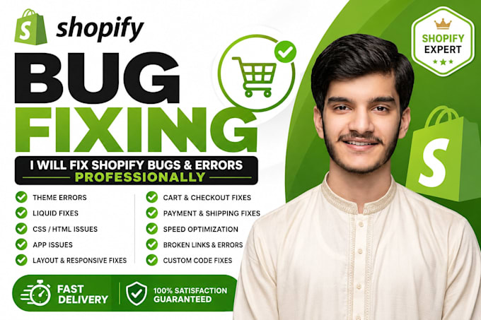 fix shopify bugs, do custom coding and sections