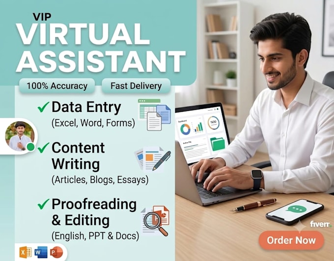 be your virtual assistant for excel data entry proofreading or content writing