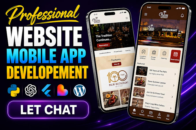 do website or mobile app development, webview android and ios app as flutter dev