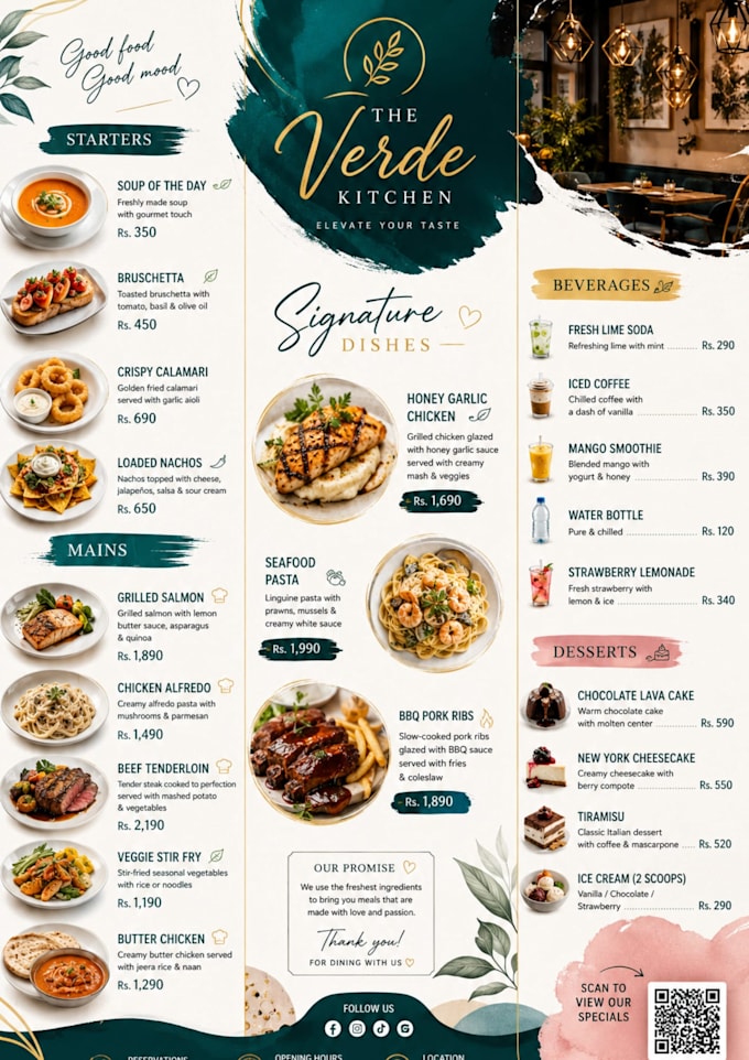 design amazing menu card