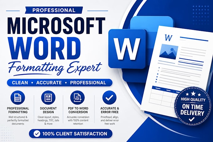 provide expert microsoft word formatting and editing
