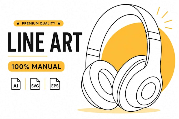 draw premium product line art illustration manually in adobe illustrator