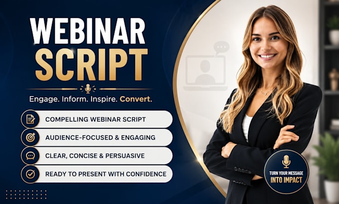 write a webinar script, sales webinar funnel, and presentation script