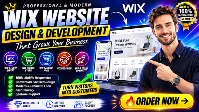 build your wix website development, create landing page and wix website design