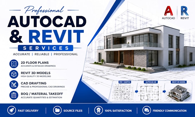 create autocad 2d floor plans and revit models