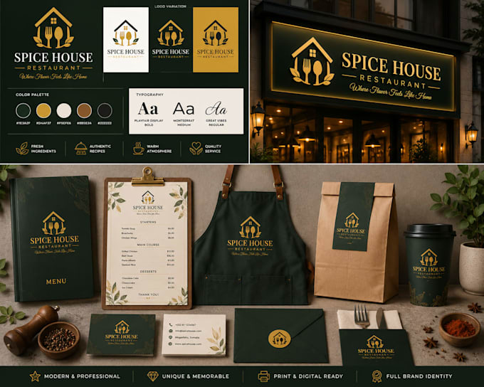 design a restaurant logo and brand identity