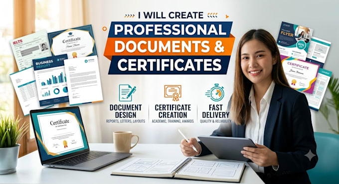 create ielts certificate and make document, replicate document