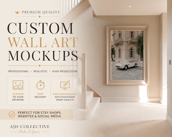 create premium wall art mockups for your etsy shop