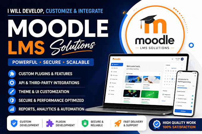 develop, customize and fix moodle lms plugins, themes and integrations