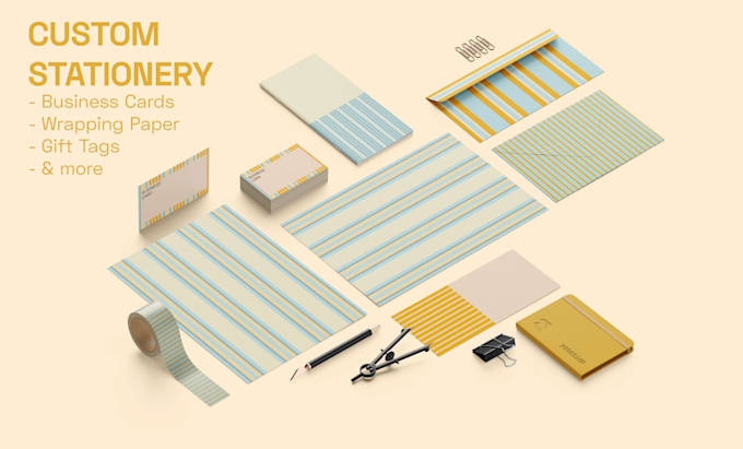 design a modern custom stationery collection for your brand