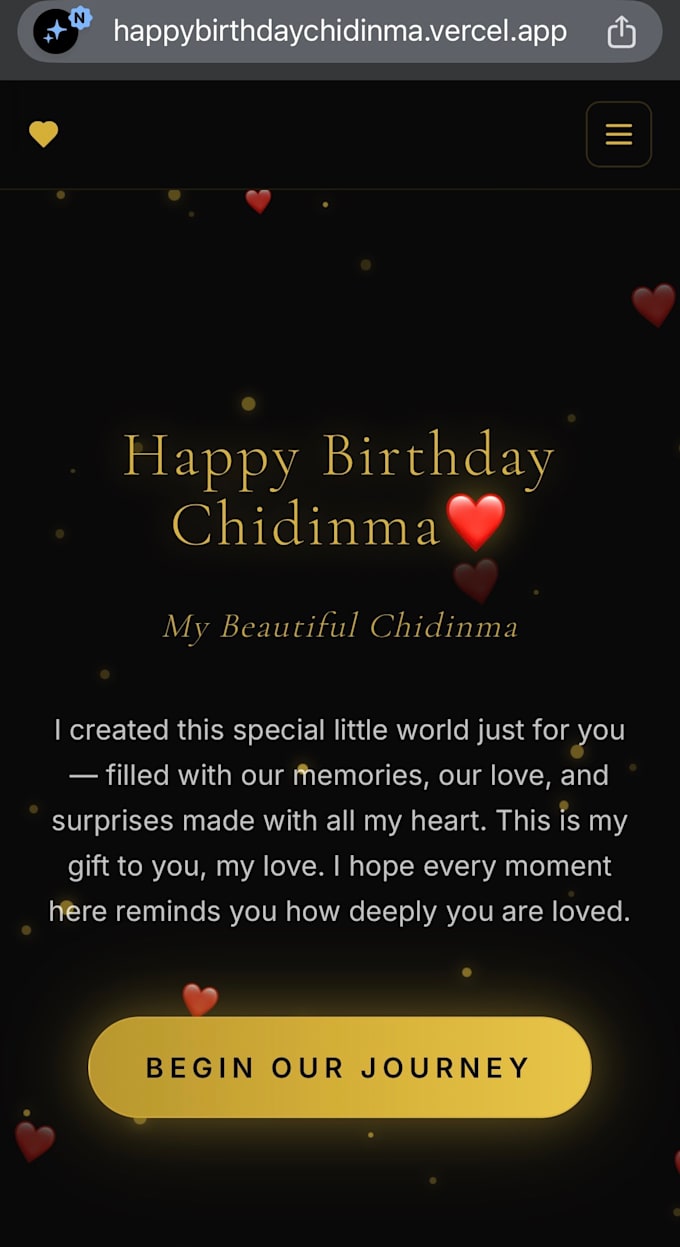 build beautiful interactive birthday or anniversary website