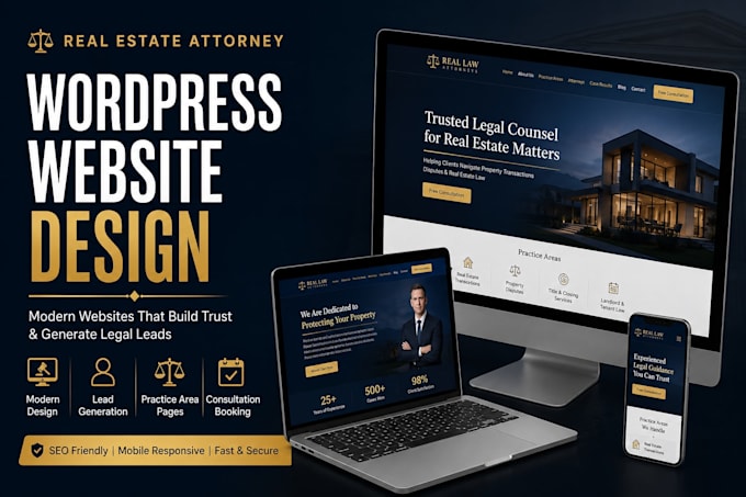 build a real estate attorney wordpress website and  generate leads