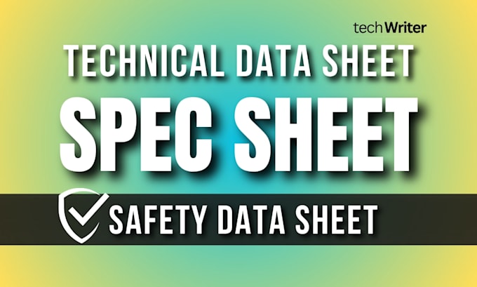 create spec sheet, technical datasheet, and safety datasheet