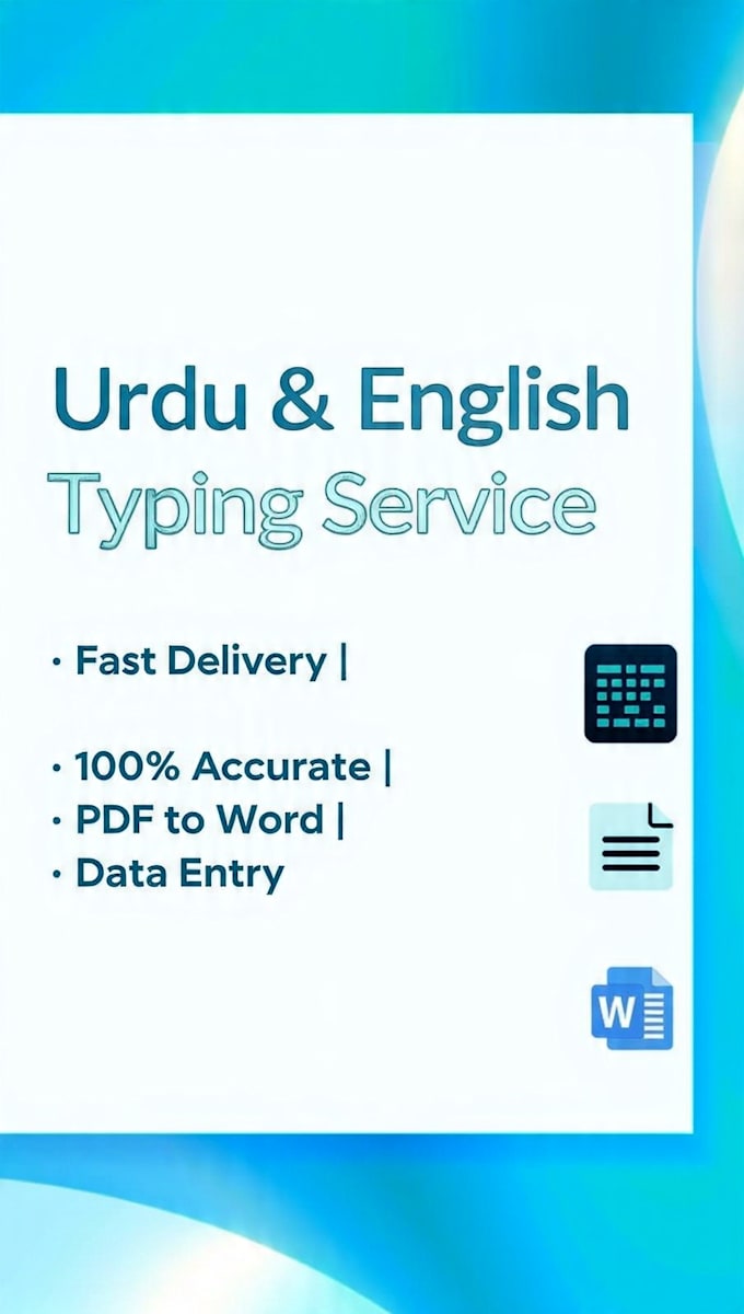 do fast urdu and english typing and data entry