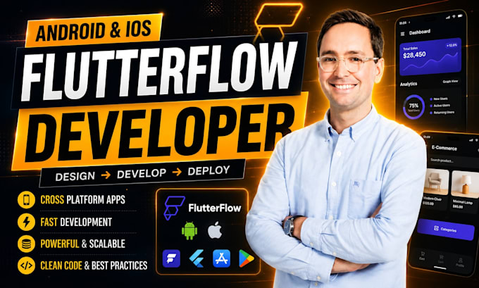 be flutterflow mobile app developer, build flutterflow mobile app fintech app