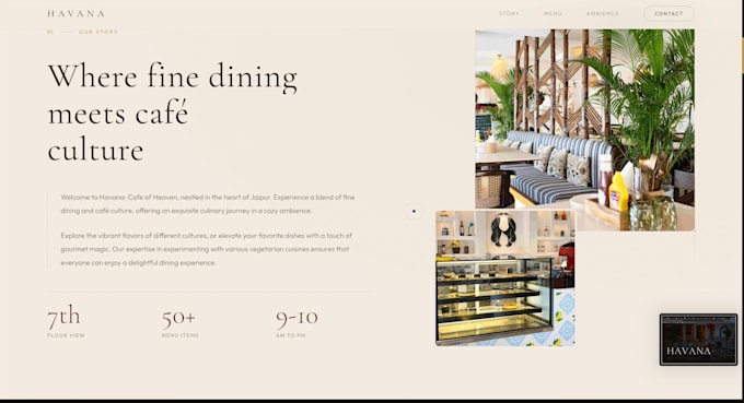 create a stunning responsive website for cafe, restaurant