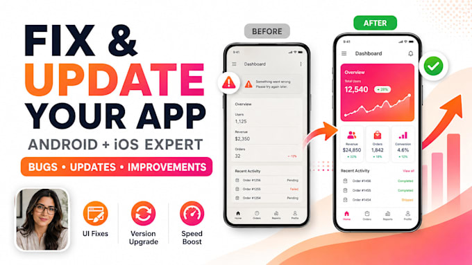 fix bugs and update your existing mobile app