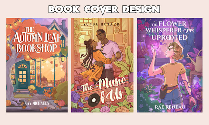 design cozy romance book cover whimsical fantasy romance book art