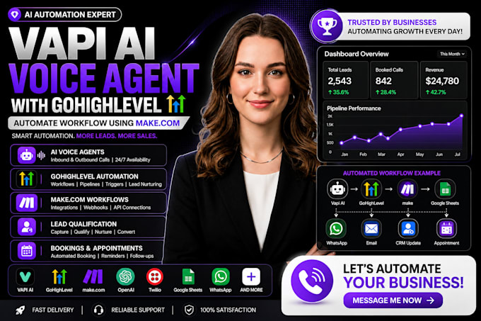 integrate vapi ai voice agent with gohighlevel automate workflow using make com