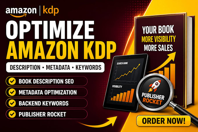 optimize amazon KDP book description, metadata,  keywords using publisher rocket