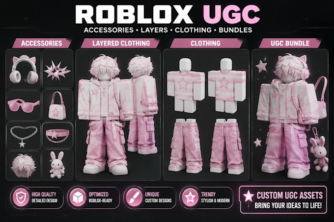 creat roblox ugc, accesseries layered clothing, ugc bundle